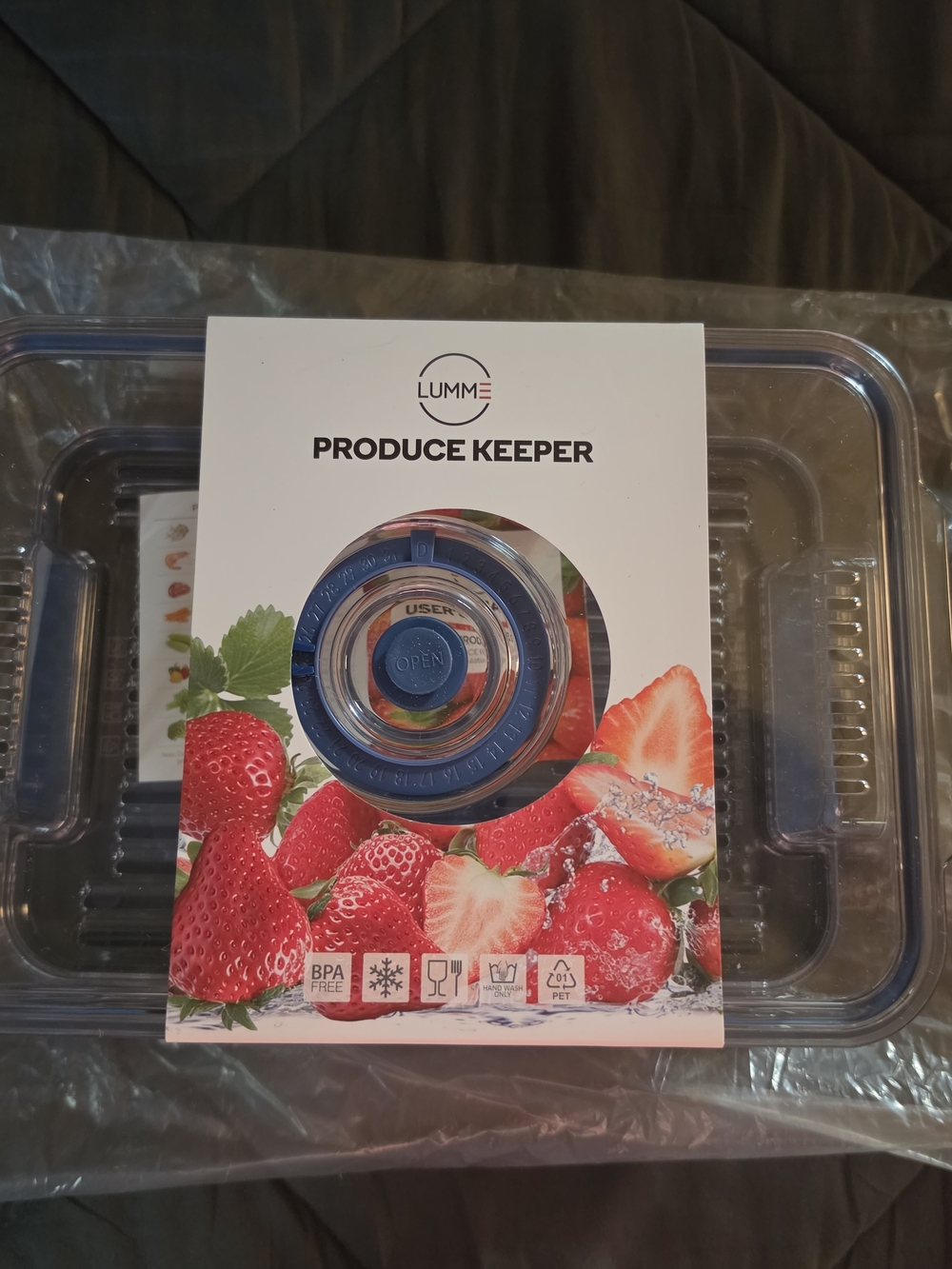 Lumme Produce Keeper - Clear with Blue Seal